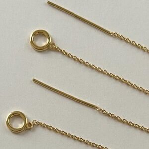 14KT yellow gold thread hoops New